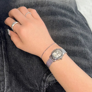 Silver Mesh Metal Strap Wristwatch
