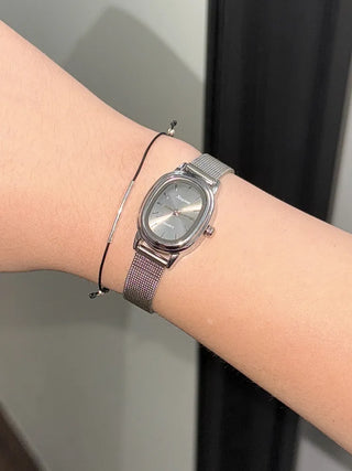 Silver Mesh Metal Strap Wristwatch