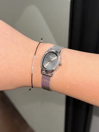 Silver Mesh Metal Strap Wristwatch