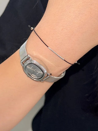 Silver Mesh Metal Strap Wristwatch