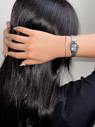 Silver Mesh Metal Strap Wristwatch