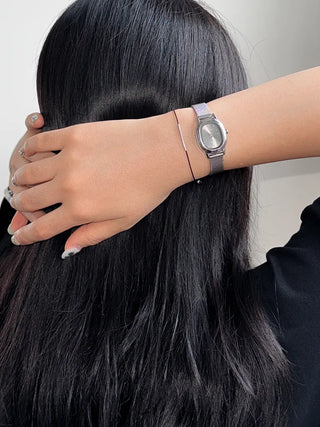 Silver Mesh Metal Strap Wristwatch