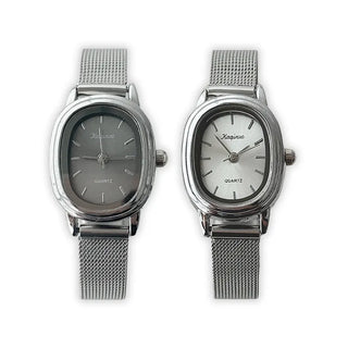 Silver Mesh Metal Strap Wristwatch