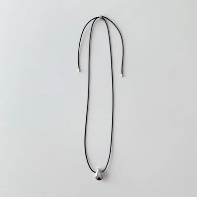 Sleek Water Teardrop Pendant Long Necklace