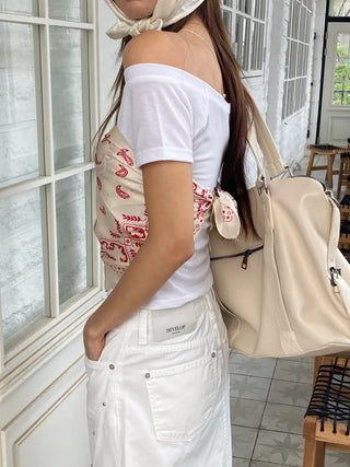 Cashew Silked Paisley Pattern Hair Bandana Scarf