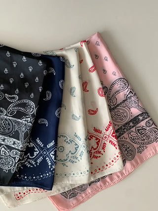 Cashew Silked Paisley Pattern Hair Bandana Scarf