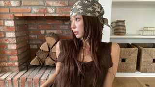 Ruffle Star Pattern See-through Triangle Hair Scarf