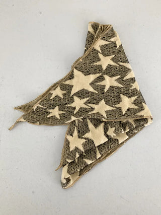 Ruffle Star Pattern See-through Triangle Hair Scarf