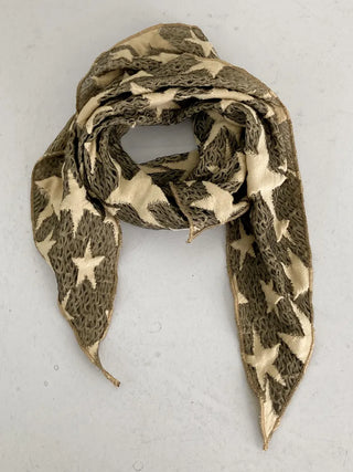 Ruffle Star Pattern See-through Triangle Hair Scarf