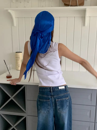 Glow Satin Hair Bandana Scarf Durex Beanie Hat