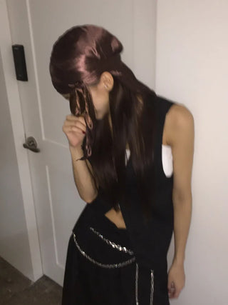 Glow Satin Hair Bandana Scarf Durex Beanie Hat