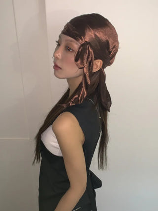 Glow Satin Hair Bandana Scarf Durex Beanie Hat