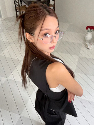 Half Claire Two-Line Metal Semi-rimless Glasses