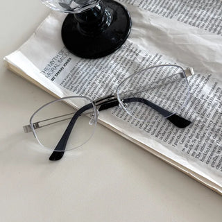 Half Claire Two-Line Metal Semi-rimless Glasses