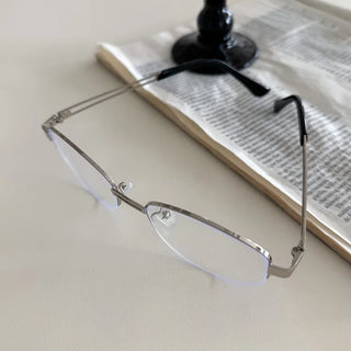Half Claire Two-Line Metal Semi-rimless Glasses