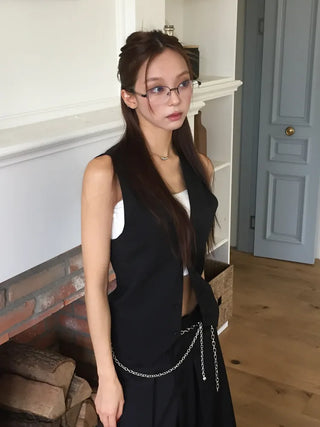 Half Claire Two-Line Metal Semi-rimless Glasses