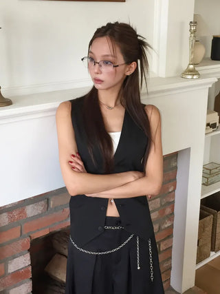 Half Claire Two-Line Metal Semi-rimless Glasses
