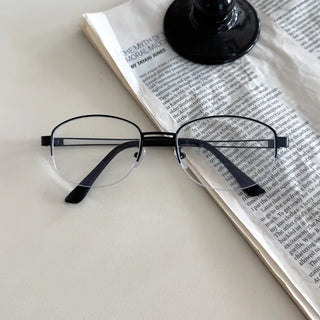 Half Claire Two-Line Metal Semi-rimless Glasses