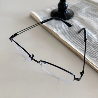 Half Claire Two-Line Metal Semi-rimless Glasses