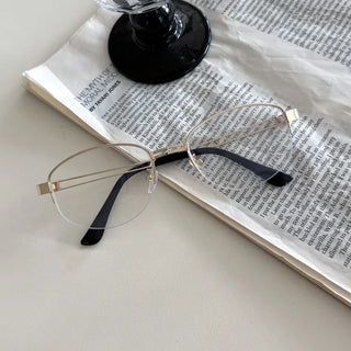 Half Claire Two-Line Metal Semi-rimless Glasses