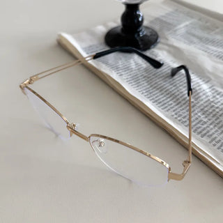 Half Claire Two-Line Metal Semi-rimless Glasses