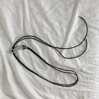 Note Shaper Metal Ribbon Buckle Black Strap Belt