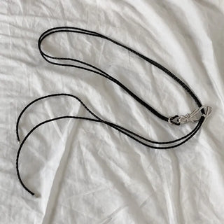 Note Shaper Metal Ribbon Buckle Black Strap Belt