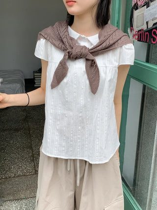 Cozy Leaf Knit Triangle Face Shawl Scarf