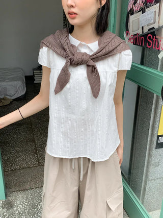 Cozy Leaf Knit Triangle Face Shawl Scarf