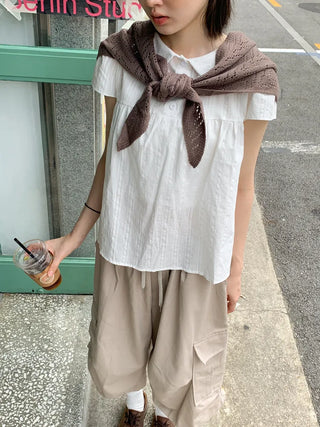 Cozy Leaf Knit Triangle Face Shawl Scarf