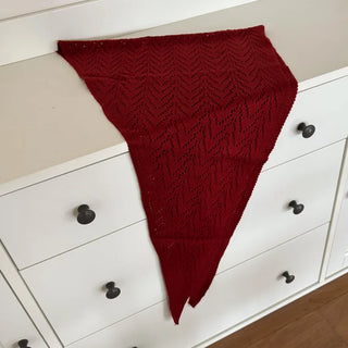 Cozy Leaf Knit Triangle Face Shawl Scarf
