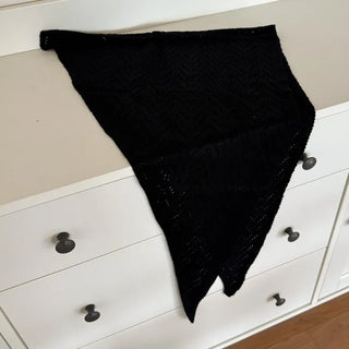 Cozy Leaf Knit Triangle Face Shawl Scarf