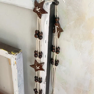 Stacoco Wood Bead Bohemian Knot Strap Belt
