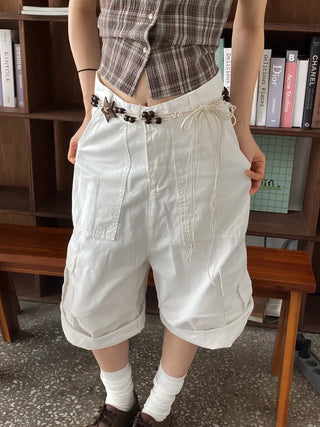 Stacoco Wood Bead Bohemian Knot Strap Belt