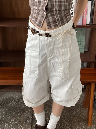 Stacoco Wood Bead Bohemian Knot Strap Belt