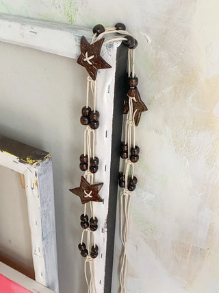 Stacoco Wood Bead Bohemian Knot Strap Belt