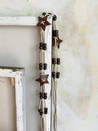 Stacoco Wood Bead Bohemian Knot Strap Belt
