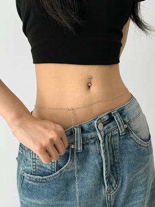 Slim Metal Boho Chic Silver Belly Chain Waist Belt Collection