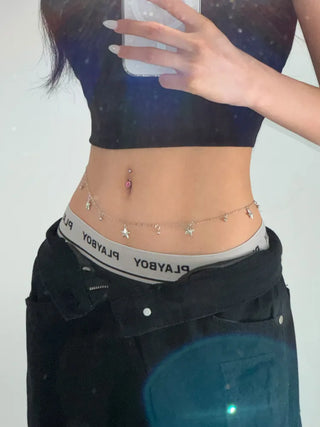 Slim Metal Boho Chic Silver Belly Chain Waist Belt Collection