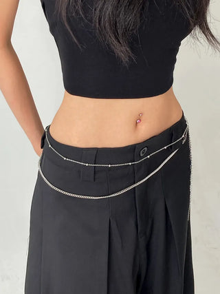 Slim Metal Boho Chic Silver Belly Chain Waist Belt Collection