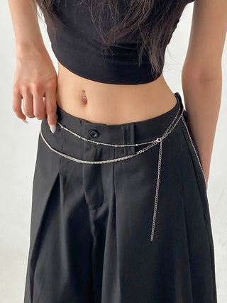 Slim Metal Boho Chic Silver Belly Chain Waist Belt Collection