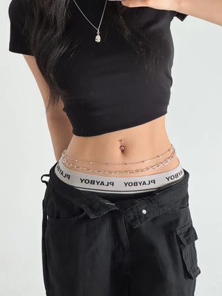 Slim Metal Boho Chic Silver Belly Chain Waist Belt Collection