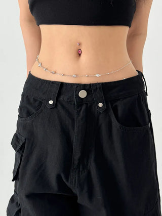 Slim Metal Boho Chic Silver Belly Chain Waist Belt Collection