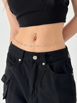 Slim Metal Boho Chic Silver Belly Chain Waist Belt Collection