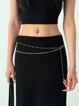Slim Metal Boho Chic Silver Belly Chain Waist Belt Collection