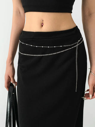 Slim Metal Boho Chic Silver Belly Chain Waist Belt Collection