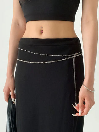 Slim Metal Boho Chic Silver Belly Chain Waist Belt Collection