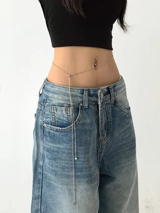 Slim Metal Boho Chic Silver Belly Chain Waist Belt Collection