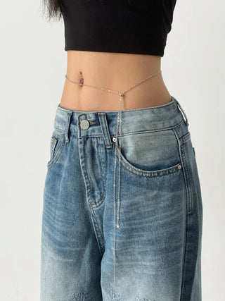 Slim Metal Boho Chic Silver Belly Chain Waist Belt Collection