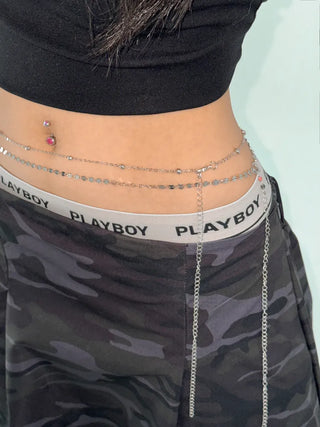 Slim Metal Boho Chic Silver Belly Chain Waist Belt Collection